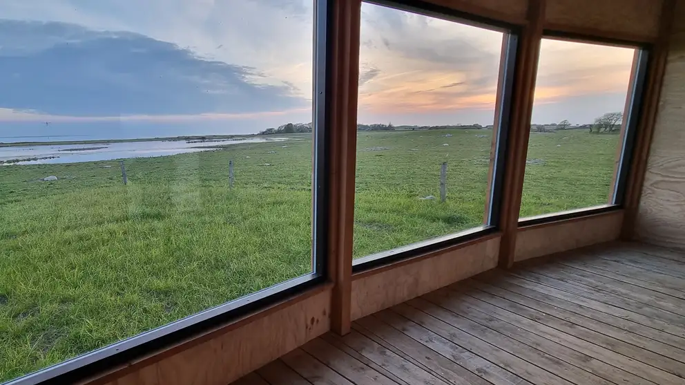 Udsigt fra Vordingborg Kommunes nye Naturrum på Knudshoved Odde