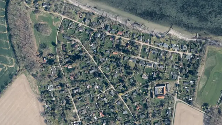 Luftfoto af sommerhusområde Kohaven