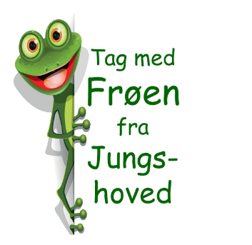 Grafisk illustration - Frø med grøn tekst ved siden af