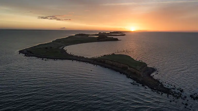 Luftfoto af Knudshoved odde 