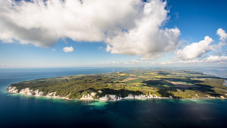 Luftfoto af Møns Klint
