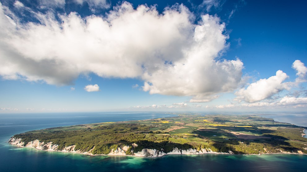 Luftfoto af Møns Klint