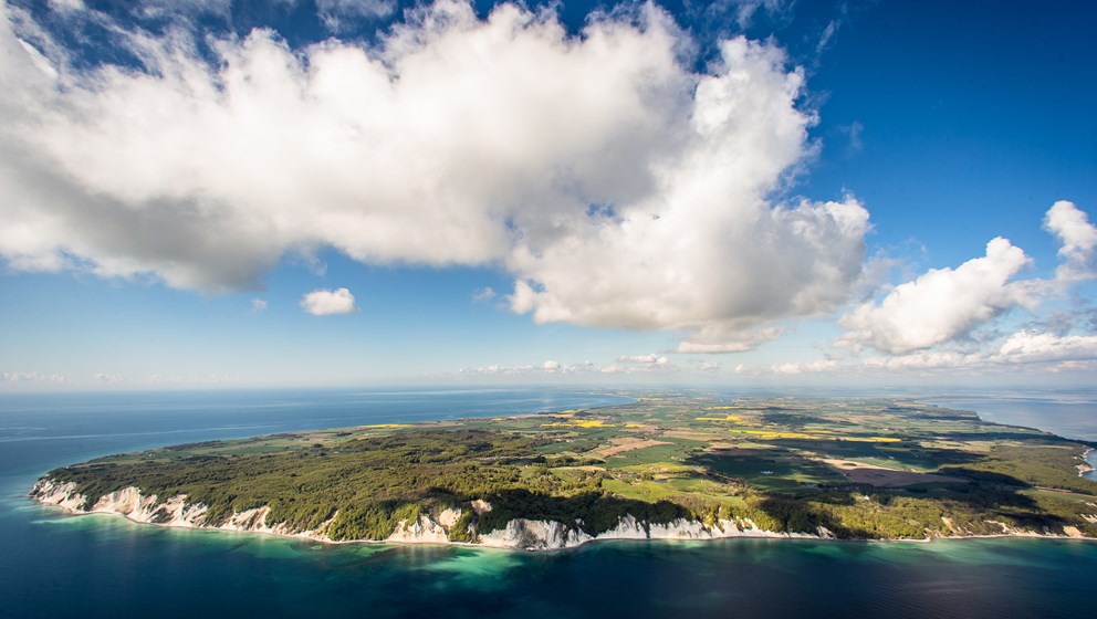 Luftfoto af Møns Klint