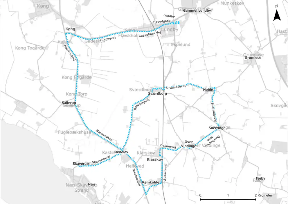 Kort for skolebusrute 5
