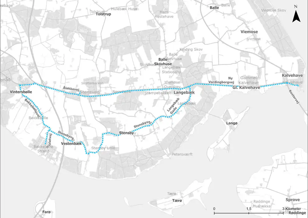 Kort for skolebusrute 10
