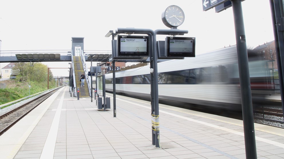 Billede fra perronen på Vordingborg Station.