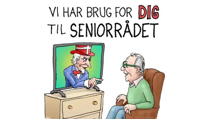 Grafik af senior i stol
