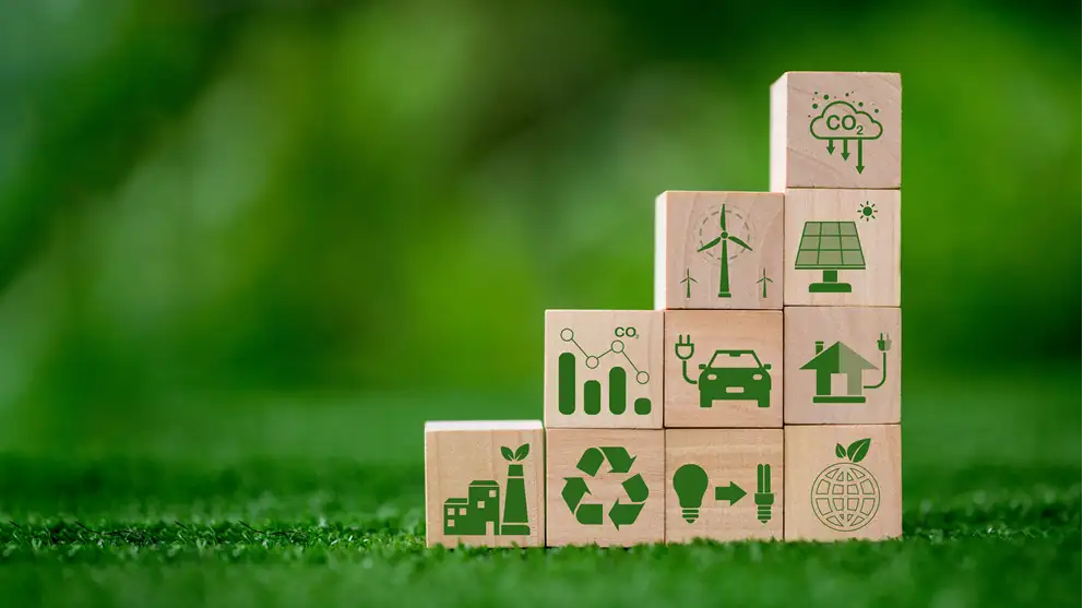 Klodser stablet på hinanden med ikoner