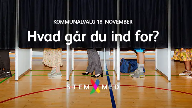 Billede af en stemmeboks, med teksten: "Hvad går du ind for" skrevet hen over