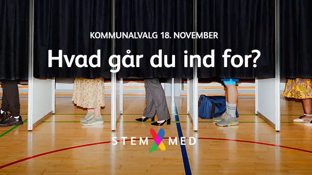 Billede af ben i stemmebokse, med skriften Hvad går du ind for skrevet hen over